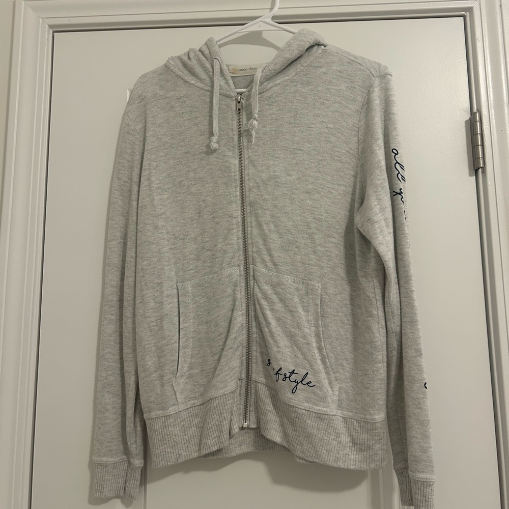 Ocean Drive Light Gray Knit Cardigan